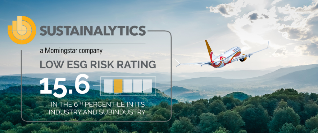 CDB Aviation received its inaugural ESG Risk Rating from Morningstar Sustainalytics: “Low ESG Risk”